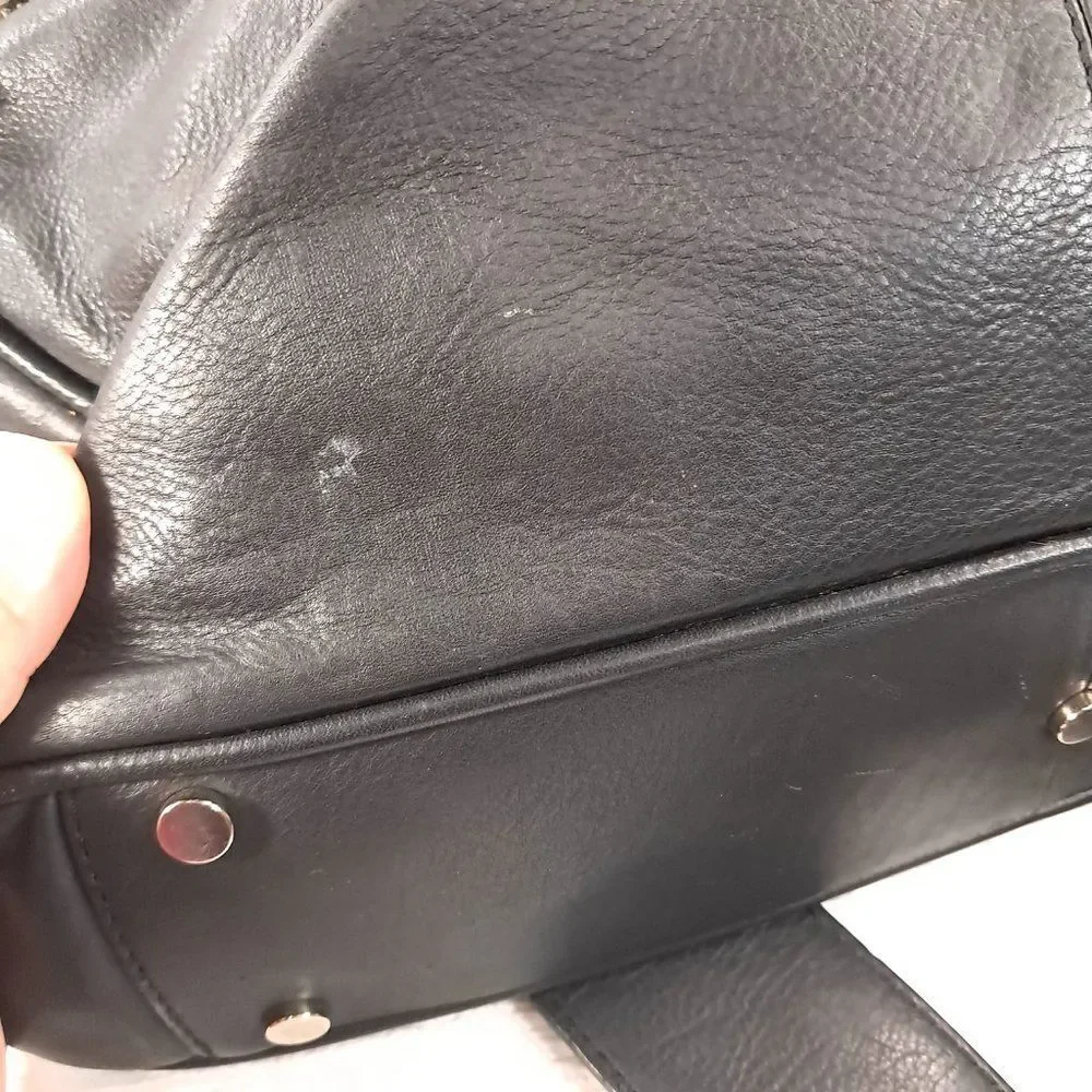 Vintage Gianni Conti Briefcase black leather bag satchel Italy‎ document case
